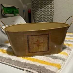 Decorative Autumn Leaf Metal Bin